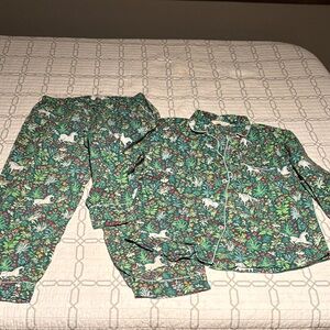 Printfresh Unicorn Pajama Set - Green and White